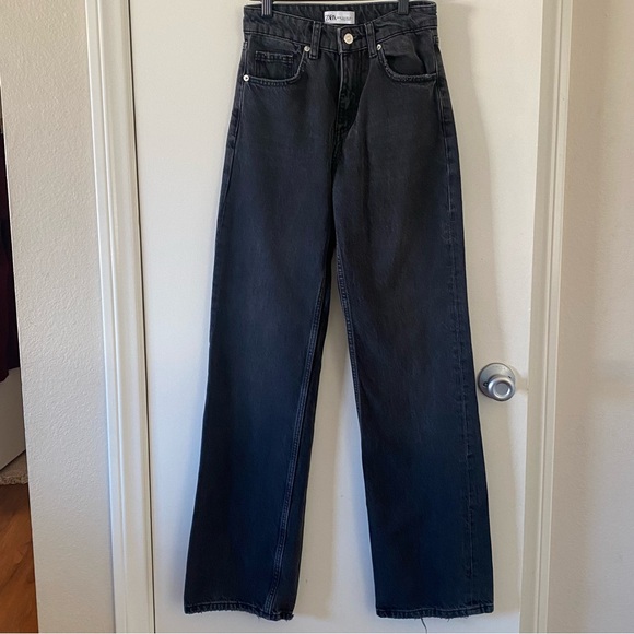 Zara Denim - Zara‎ High Rise Straight Black Jeans